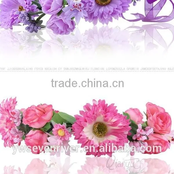 Sweet, Japan and South Korea Color Simulation Daisy Wreath of Cloth Art Tire Headdress Flower Wholesale Wedding Photo Festival o photo-5