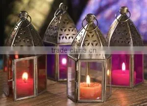 Candle Lantern Colour Glass Lantern AL-72