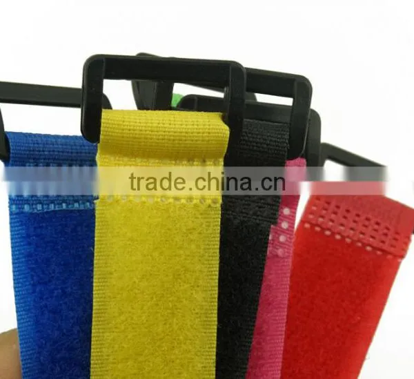 Nylon Buckle Adjustable Hook And Loop Straps Belt Wrap Cable Tie photo-4