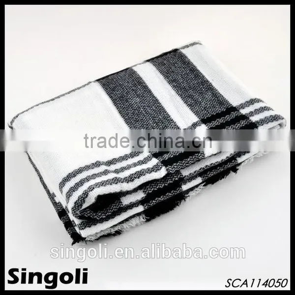 Fashio Trendy 2015 Spring Ladies Black and White Plaid Blanket Scarf photo-3