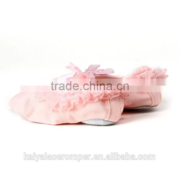 Pink Shoes With Lace Baby Dancing Shoes,Toddler Girls Soft Ballet Shoes photo-2