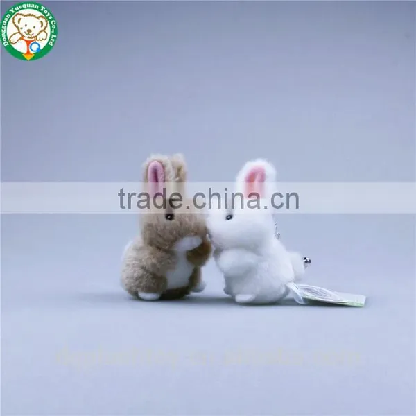 White and Grey Cute Mini Bunny Animal Stuffed Toys Keychain for Sale photo-3
