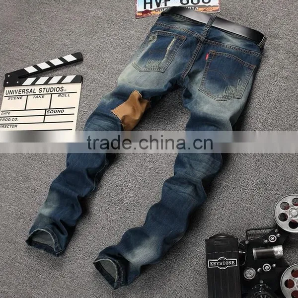 Patchwork Designer High Quality Patched Jeans Ripped Men Rock Men Jeans Hip Hop Jeans Denim Pants photo-3