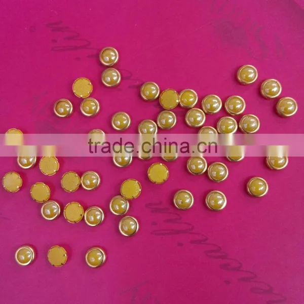500pcs New Design Ceramic Gems Stone Nail Jewelry With Gold Metal Ring 3mm, 4mm photo-6