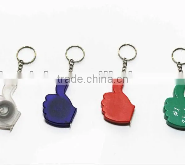 Mini steel tape measure keychain