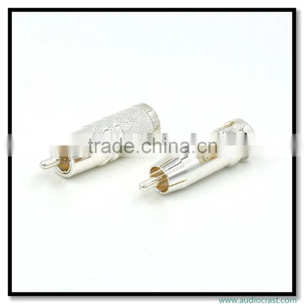 Customized Made Pure Copper Silver Plated RCA Audio Plug Connectors HIFI Tube Amplifier photo-4