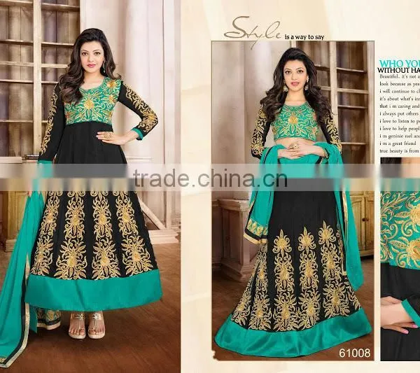 GEORGETTE SEMI STITCHED ANARKALI SUIT photo-2