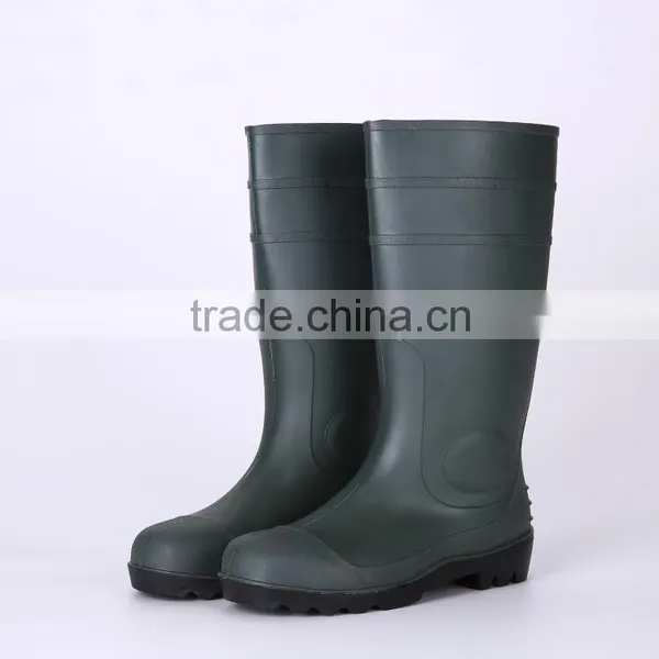 Cheap Simple Style Safety PVC Rain Shoes With Steel Toe, Industrial Safety Boots