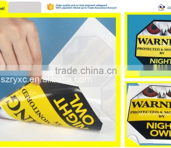 BOPP/PVC Custom Self Adhesive Label Sticker