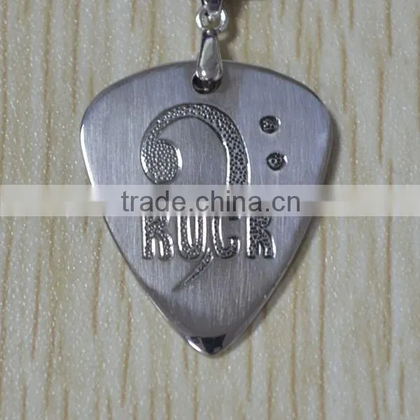 Latest Design Stainless Steel Teardrop Shaped Guitar Pick With Necklace photo-3