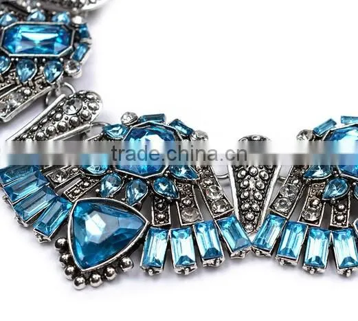 Alloy Flower Crystal Acrylic Hot Fashion Women Jewelry Necklace Chain Statement photo-6