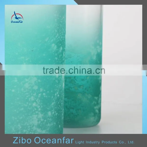 Best Selling Tall Large Color Glass Vase Recycled Frosted Cylinder Vases With Welt Top photo-5