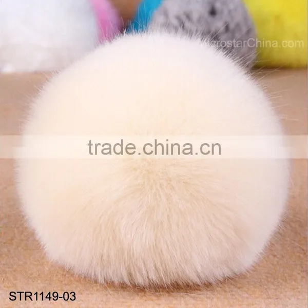 19 Colors Size of 10cm Cute Fluffy Ball Imitation Fox Fur Ball Keychain Pendant Handbag Charm Keyring photo-3