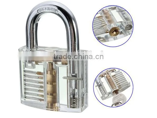 Professional Cutaway Inside View of Practice Cadeado Padlocks Lock Pick Lock Training Trainer Pick for Locksmith with two Keys