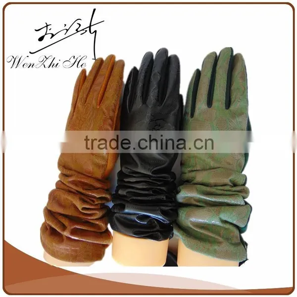 New Black Ladies Long Leather Gloves With Many Styles photo-3