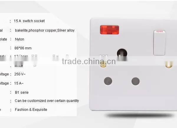 Hot Sale Round Pin Electrical Switch Socket With Neon photo-4