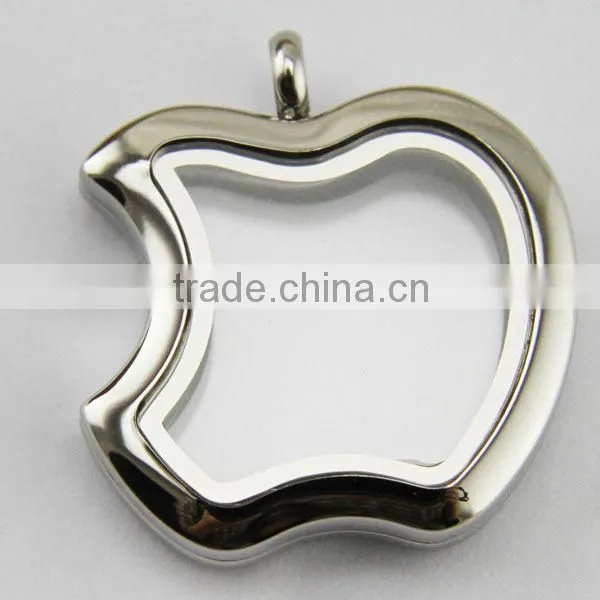 Open Magnet Memory Apple Locket Necklace photo-2