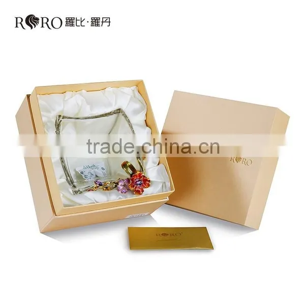 RORO Craft Gift Home Decorative Metal Fruit Plate Wedding Gift and Craft Crystal Decoration photo-4
