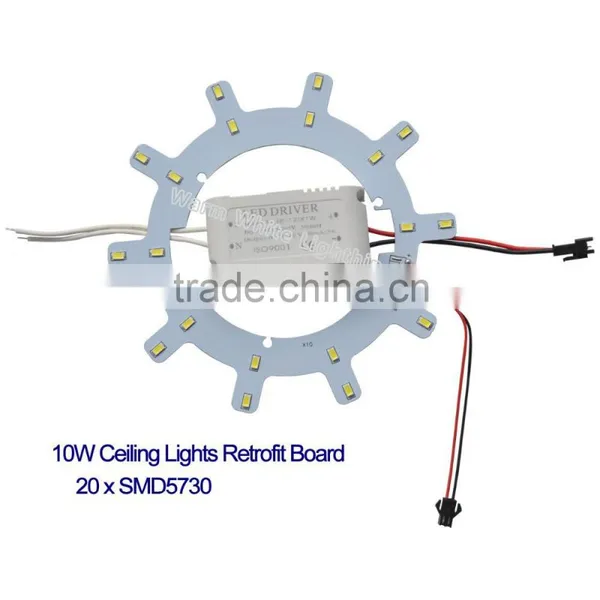 10W SMD5730 pop Indoor round crystal ceiling recessed led drop panel light retrofit board