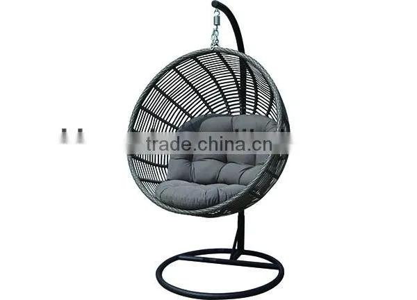 Rattan Patio Hanging Chair Metal and Rope Furniture photo-2