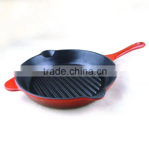 Enamel Cast Iron Paella Fry Pans With Long Handle Support photo-2