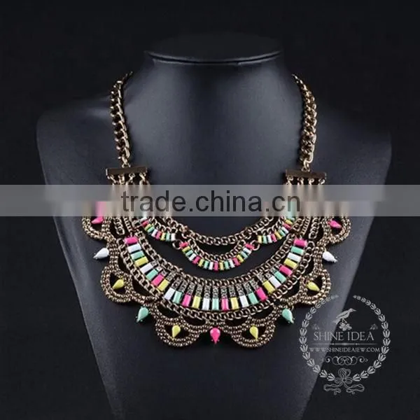 High Quality Vintage Rhinestone Chunky Statement Necklace Tin Alloy Fashion Women Pendant Necklace 6390084 photo-3