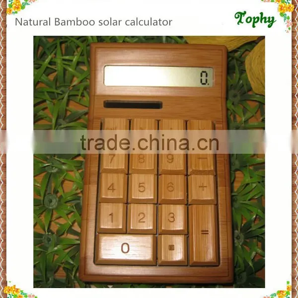 Solar Charge Bamboo Calculator Wood Calculator Unique for Christmas Gift photo-6