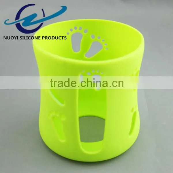 Hollow Out Colorful Silicone Cup Sleeve Use for Baby Bottle photo-3