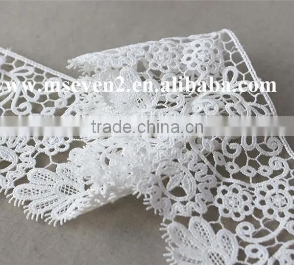 Good Price Lace in 7.5cm Wide Embroidery Polyester Lace Trim Eyelash in White Lace Trim photo-2