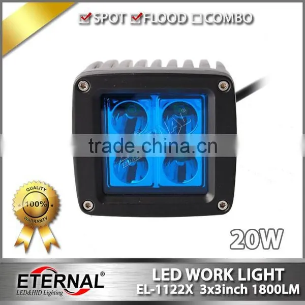 20W 3x3in Cube Pod Pillar for 4x4 Jeep Off-road Powersports Motorsports ATV UTV SUV High Power LED Work Light Fog Lamp photo-2