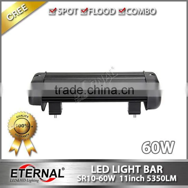 60W 11" Single Row High Power Truck Trailer Heavy Duty Machinery Equipments Outdoor Powersports Led Light Bar photo-4