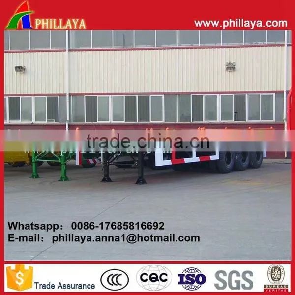 Mutifunctional Drop Deck 3-axle Rail Side Trailer With Container Lock photo-3