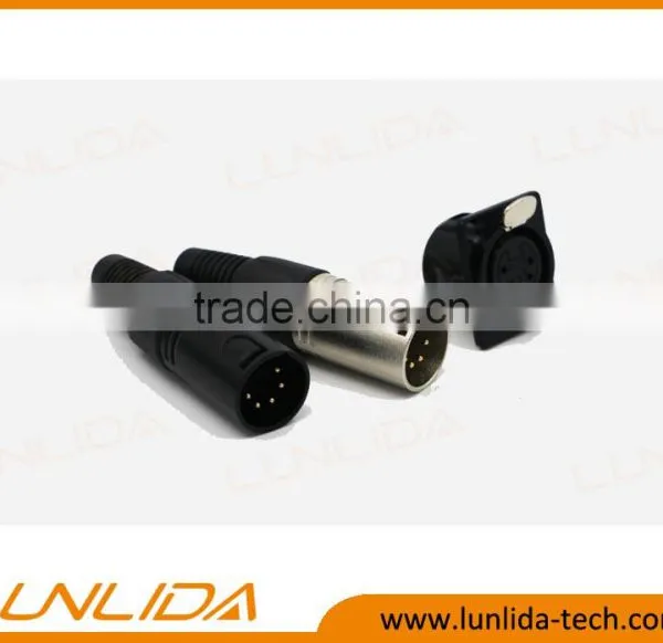 5 Golden Pins Male XLR Connector for Enail-Black photo-3