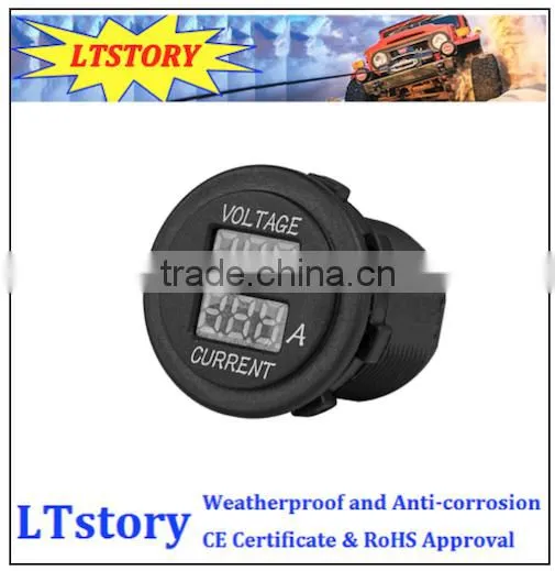 2016 NEW! DC Waterproof Round Digital Voltmeter and Ammeter Socket photo-2