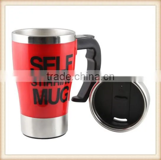 Stainless Lazy Self Stirring Mug Auto Mixing Tea Coffee Cup Office Home Gift Red photo-2