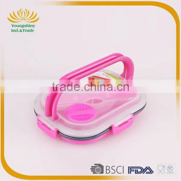 Portative Silicone Collapsible Lunch Box With Lock