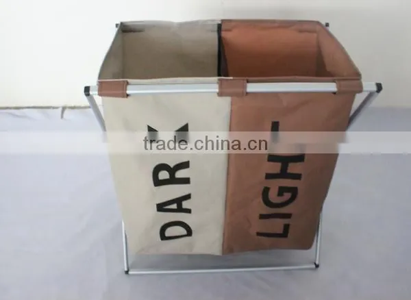 Home and Hotel Usage Double Laundry Sorter /2 Fashionable Light and Dark Basket for Laundry photo-3