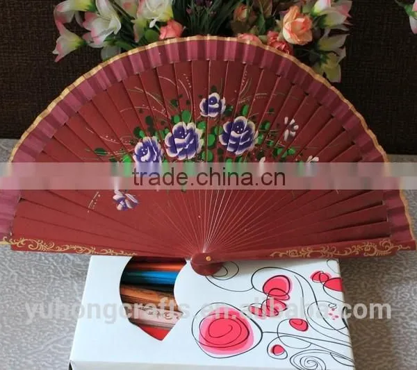 High Quality Spanish Wood Fabric Fan photo-2