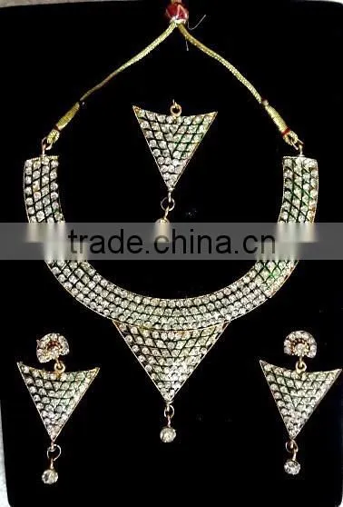 Fancy Diamond Stone Necklace Sets photo-3