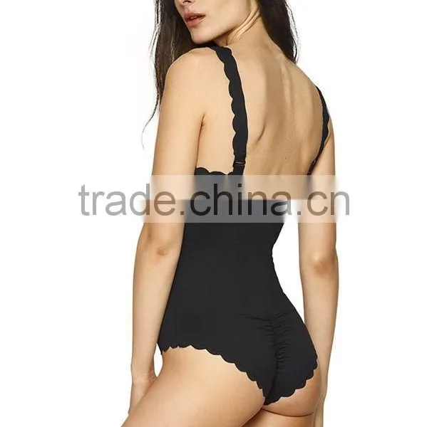 Ladies Black and Strape One Piece Swimwear photo-3