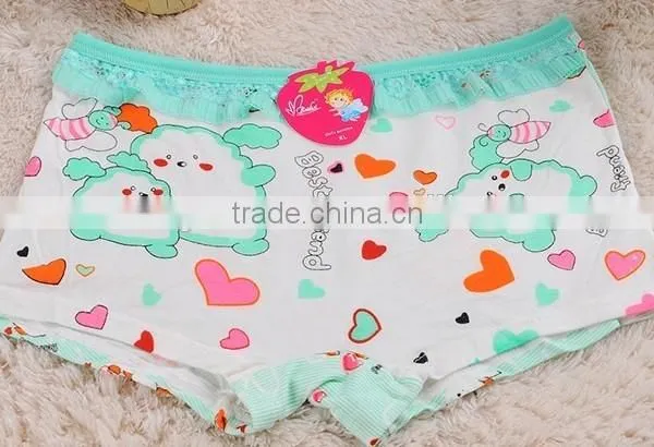 High Quantity 4 Color Girls Bamboo Cartoon Boxer Underwear photo-2