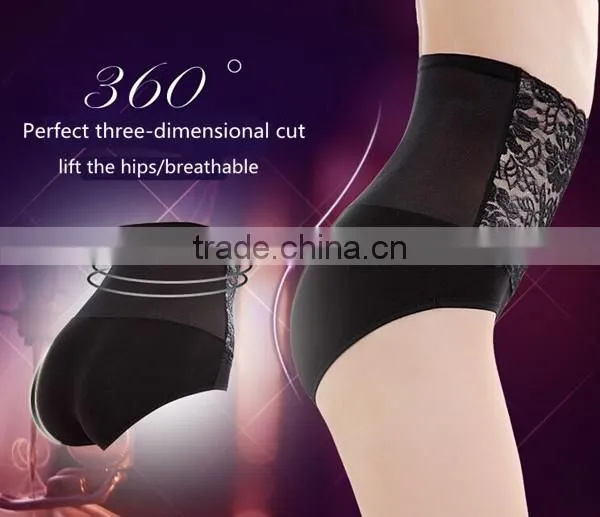 Abdomen in and Lift the Hips Big Sizes With Bamboo Fiber Control Briefs Lace Sexy Briefs in Women photo-5