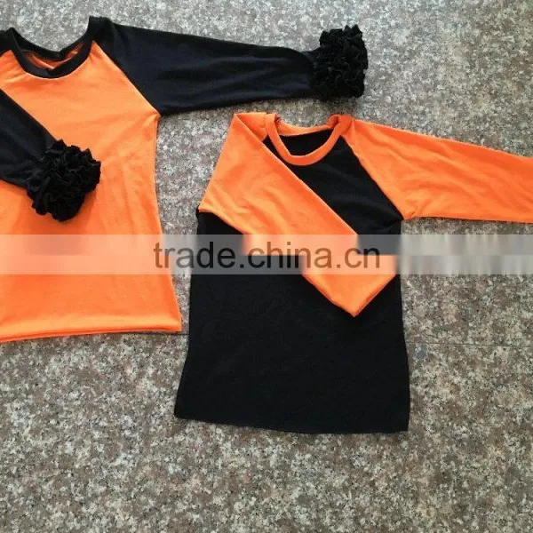 Plain Reglan Baby Girl Long Sleeve t Shirt Cotton Kids Clothing Ruffle Wholesale Bulk Reglan Halloween Shirt photo-3
