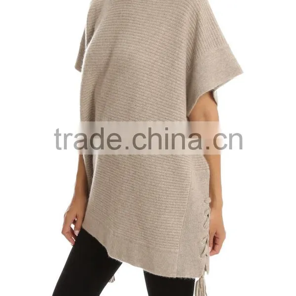 Oversized Half Sleeve Sweater Women With Hood and Drawstring Along the Side photo-2