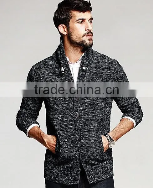 China Factory Thick Button Cardigan Winter Mens Sweater Design for Hot Sale photo-2
