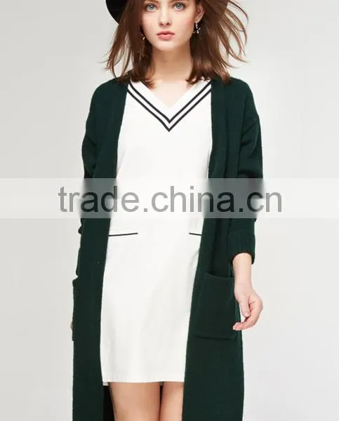 High Quality Popular Sweater Women Knit Ladies Long Coat Design With Pocket photo-2