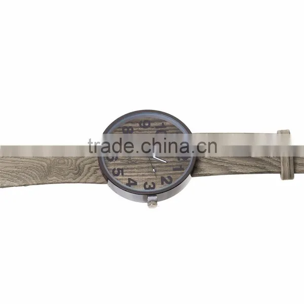 2017 New Model Fashion Taupe Gray Leather Wooden Mens Wrist Watches photo-3