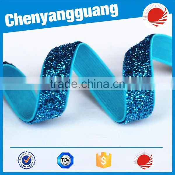 2017 Hot Sparkle Elastic Folding Over Elastic Tape for Wristband/Party Decoration photo-3