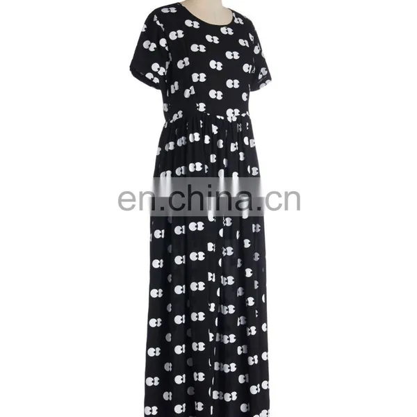 CHEFON Custom Print Long Black Maxi Dress photo-2