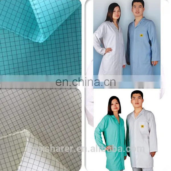 Wholesale Dust Free Conducive Yarn 5mm Grid/strap Antistatic Esd Cleanroom Fabric photo-4